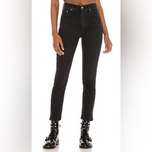 Agolde Nico High Rise Slim Jeans Black